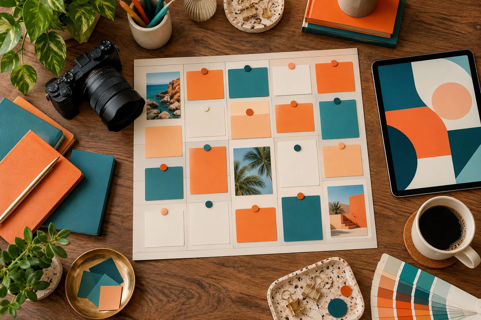 Campaign calendar and content planning materials